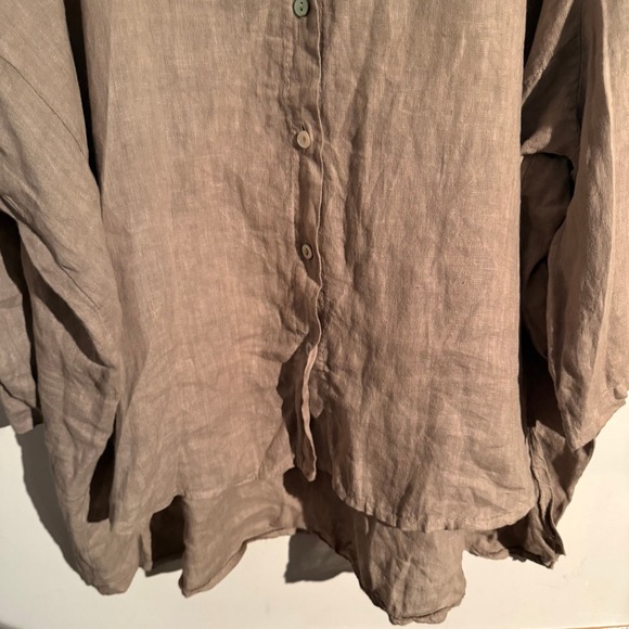 Puro Lino Womens OS Oversized Tunic Button down Linen Resortwear Lagenlook - Picture 4 of 7